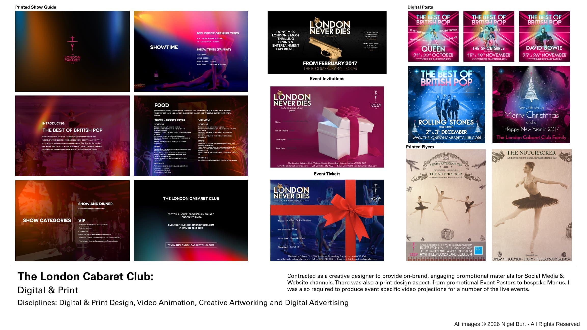 The London Cabaret Club portfolio visual